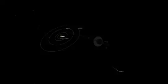 Simulated view of Voyager 1 relative to the Solar System on August 2, 2018.