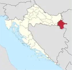 Vukovar-Srijem County within Croatia