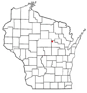 Location of Aniwa (town), Wisconsin