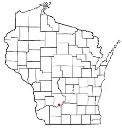 Location of the Town of Troy, Sauk County, Wisconsin