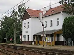 Train stop in Księginice