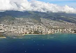 View from aircraft departing Daniel K. Inouye International Airport