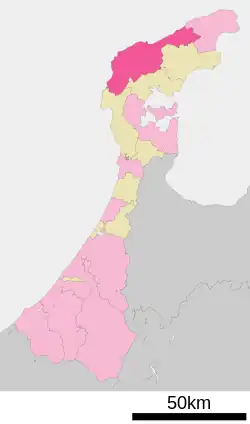 Location of Wajima in Ishikawa Prefecture