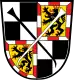 Quartered, first and third: Party per cross argent and sable; second and fourth: Or, a lion rampant sable, armed langued and crowned gules, bordured gyronny argent and gules; overall a Reuthaken sinister sable and a Reuthaken argent