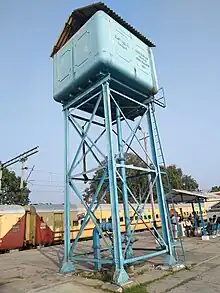 Water tank built by Burn & Co in 1937 for East Indian Railway at station