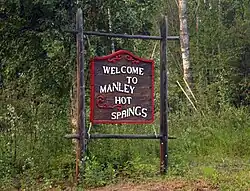 Manley Hot Springs welcome sign