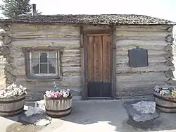 Historical cabin in Wellington City Park, built 1882