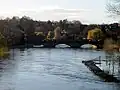 The Welsh Bridge, with the river at flood level.