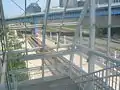 View of platforms from inside station house