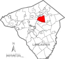 Map of Lancaster County, Pennsylvania highlighting West Earl Township