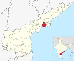 Location of West Godavari district in Andhra Pradesh