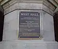 Descriptive plaque on front steps