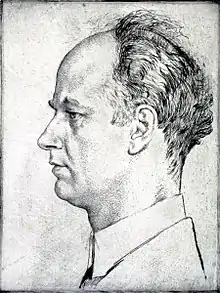 Wilhelm Furtwängler, conductor (1928)(etching with drypoint, printed with tone)