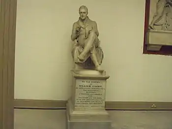 Statue of William Ewart at The Oratory, Liverpool, sculpted by Joseph Gott in 1832