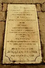 Tomb of William Fraser at St. James' Church, Delhi, near Kashmiri Gate.