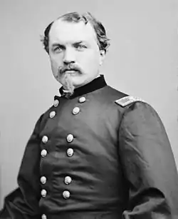 picture of an American Civil War general with mustache and receding hair line