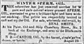 "Winter Sperm Oil" advertisement, Charleston Daily Courier, 1833