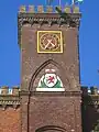 The coat of arms on the Wolin Town Hall.