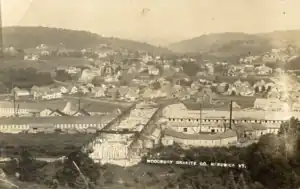 View of the Woodbury Granite Co. facilities in Hardwick