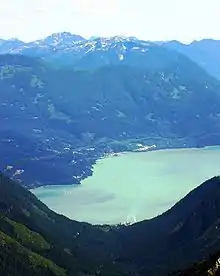 Woodfibre, BC (foreground mill) and Howe Sound. From Mount Roderick.