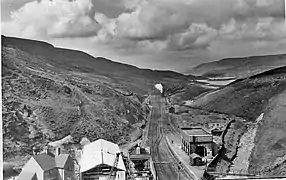 The original Woodhead station seen from above Woodhead tunnel in 1951