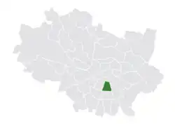 Location of Huby within Wrocław