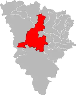 Location of the canton of Aubergenville in the Yvelines department.