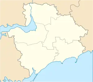 Pryiutne is located in Zaporizhzhia Oblast