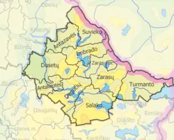 Map of Zarasai district municipality