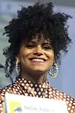 Zazie Beetz at the 2018 San Diego Comic Con International in San Diego, California.