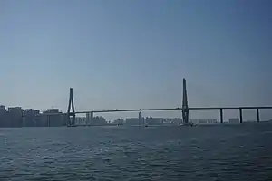 Zhanjiang Bay Bridge with Chikan's Skyline in the background