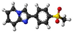 Ball-and-stick model of the zolimidine molecule