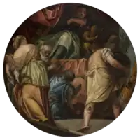  circular painting with multiple figures