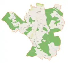 Mapa konturowa gminy Łopuszno, u góry znajduje się punkt z opisem „Sarbice Drugie”