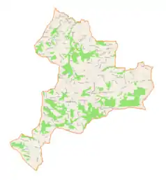 Mapa konturowa gminy Świątniki Górne, u góry nieco na prawo znajduje się punkt z opisem „Ochojno”