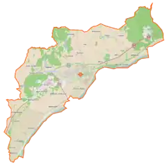 Mapa konturowa gminy Świecie, po lewej znajduje się punkt z opisem „Terespol Pomorski”