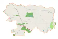 Mapa konturowa gminy Świnice Warckie, na dole nieco na lewo znajduje się punkt z opisem „Stemplew”