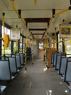 Wnętrze tramwaju 105NaWr