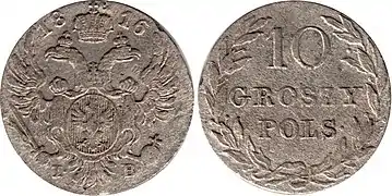 10 groszy polskich 1816