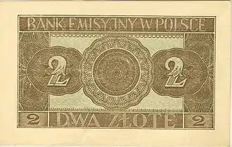 rewers banknotu 2 złote