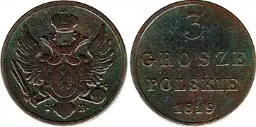 3 grosze polskie 1819