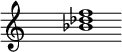 
\relative f'{
\override Staff.TimeSignature #'stencil = ##f
\cadenzaOn s1 <b des f> s1 \cadenzaOff
}
