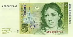 Portret na banknocie z serii wprowadzonej do obiegu w 1989