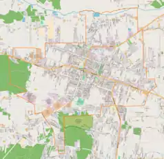 Mapa konturowa Aleksandrowa Łódzkiego, po lewej znajduje się punkt z opisem „Wierzbno”