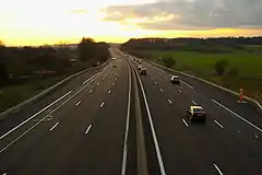 Widok na A 11 w kierunku zachodnim pomiędzy Brou i Le Mans.