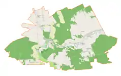 Mapa konturowa gminy Bałtów, blisko centrum na lewo znajduje się punkt z opisem „Bałtów”