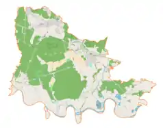 Mapa konturowa gminy Babice, na dole znajduje się punkt z opisem „Jankowice”