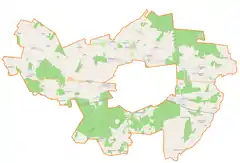 Mapa konturowa gminy wiejskiej Biała Podlaska, u góry znajduje się punkt z opisem „Roskosz”