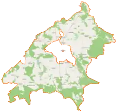 Mapa konturowa gminy wiejskiej Białogard, blisko centrum na prawo znajduje się czarny trójkącik z opisem „Niwka”