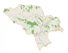 Mapa konturowa gminy Biecz, na dole znajduje się punkt z opisem „Libusza”